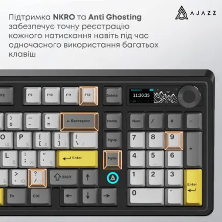 Клавиатура беспроводная Ajazz AK980 V2 Maillard Switch Black (AK980-V2-M-BGY)
