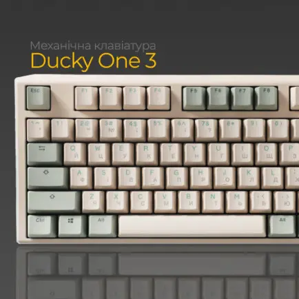 Клавиатура Ducky One 3 TKL Cherry MX Speed Silver UA USB Matcha Cream (DKON2187-PUAPXМAEGGC1)