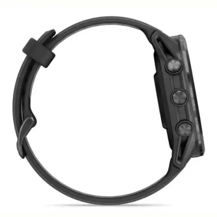 Смарт-часы Garmin Forerunner 970 Black Carbon Gray DLC Titanium with Black/Translucent Whitestone Silicone with Slate Buckle (010-02969-60)