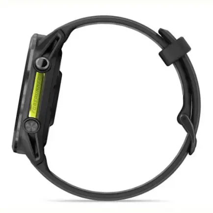 Смарт-часы Garmin Forerunner 970 Black Carbon Gray DLC Titanium with Black/Translucent Whitestone Silicone with Slate Buckle (010-02969-60)