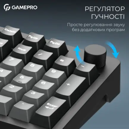 Клавіатура бездротова GamePro Asgard Drakkar Keychron Super Red Switch Black (MK305BK)
