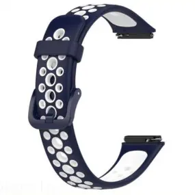 Ремешок BeCover Vents Style для Huawei Band 7/Honor Band 7 Blue-White (709442)