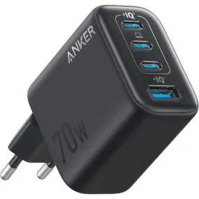 Сетевое зарядное устройство Anker Charger 70W, 3xUSB-C, 1xUSB-A, Black (A121CG11)
