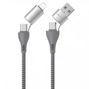 Кабель WK WDC-112 4-in-1 USB + USB Type-C - USB Type-C + Lightning (M/M)