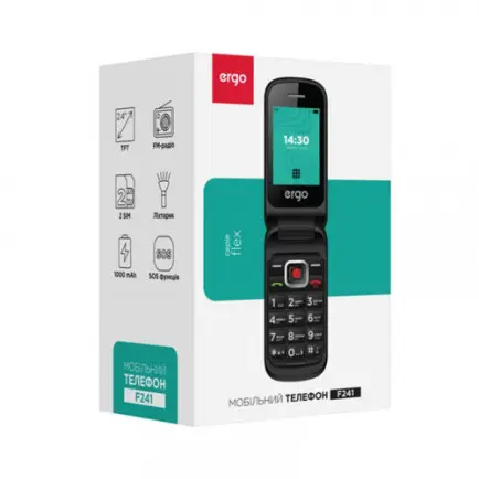 Мобильный телефон Ergo F241 Dual Sim Black