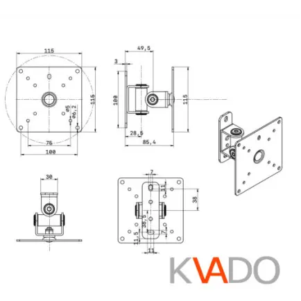 Кронштейн КВАДО KV-020-85N (VESA100х100)
