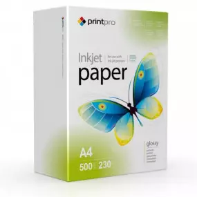 Фотопапiр PrintPro глянсовий 230г/м2 A4 500арк. (PGE230500A4)