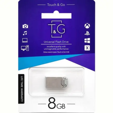 Флеш-накопитель USB 8GB T&G 110 Metal Series Silver (TG110-8G)