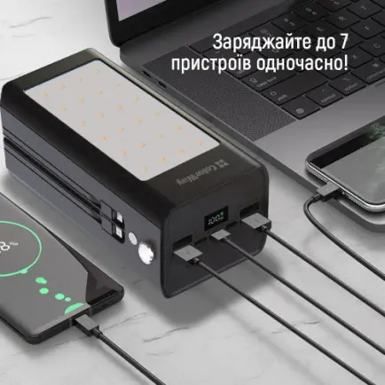 Универсальная мобильная батарея ColorWay LCD/Lamp 80000mAh Black (CW-PB800LPA8BK-PDD)