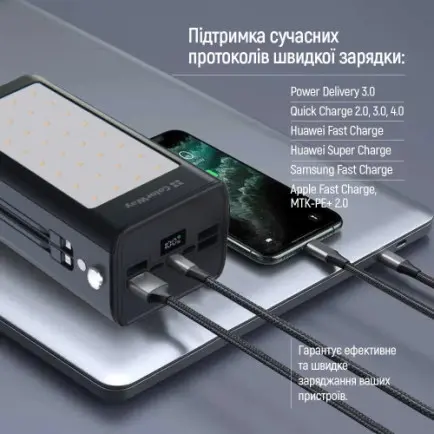 Универсальная мобильная батарея ColorWay LCD/Lamp 80000mAh Black (CW-PB800LPA8BK-PDD)