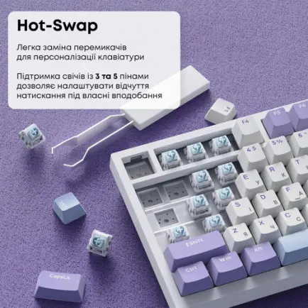 Клавиатура Ajazz AK820 Sea Salt Switch White USB-C (AK820-SS-PWB)