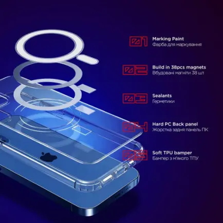 Чехол-накладка Armorstandart Air MagSafe для Apple iPhone 14 Plus Transparent (ARM64408)