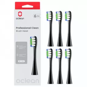 Насадка для зубної електрощітки Oclean P1C5 B06 Professional Clean Brush Head Black (6 шт)