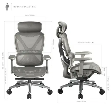 Кресло для геймеров TX3 XTC Mesh Grey (TEGC-3054104.41)