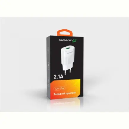 Сетевое зарядное устройство Grand-X (1xUSB 2.1А)