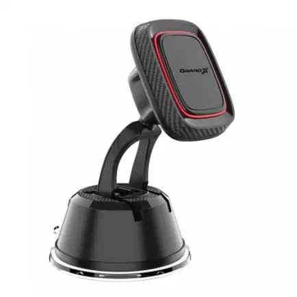 Автодержатель для смартфона магнитный Grand-X (крепление на панель или стекло)