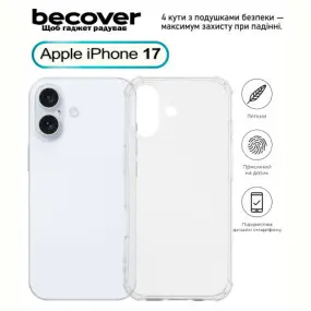 Чохол-накладка BeCover Anti-Shock для Apple iPhone 17 Clear (713793)