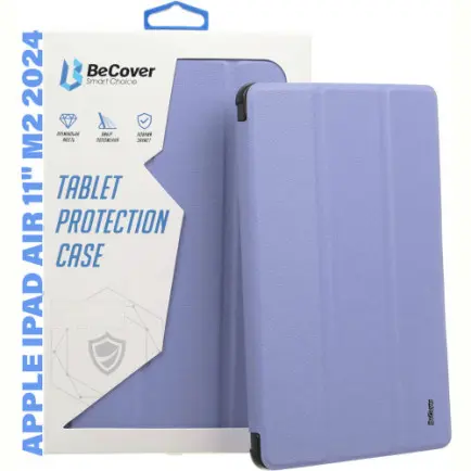 Чeхол BeCover Tri Fold Soft TPU с креплением Apple Pencil для Apple iPad Air 11" M2 2024 Purple (711404)