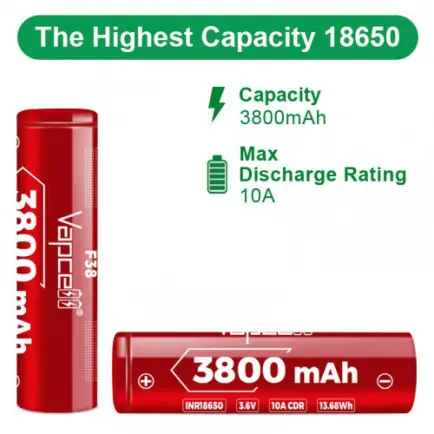 Аккумулятор Vapcell F38 18650 Li-Ion 3800mAh 1шт