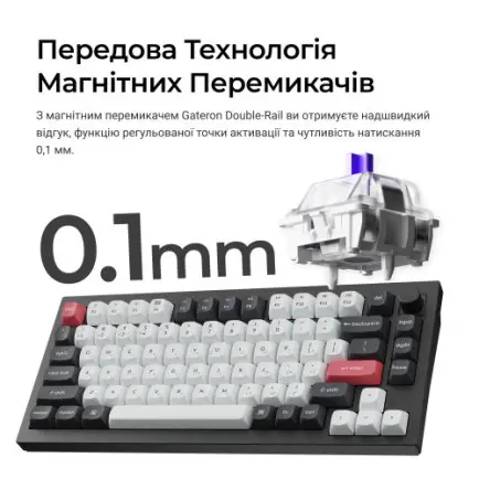 Клавіатура бездротова Keychron Q1 HE Magnetic Switch Black RGB (Q1H-M1-UA)