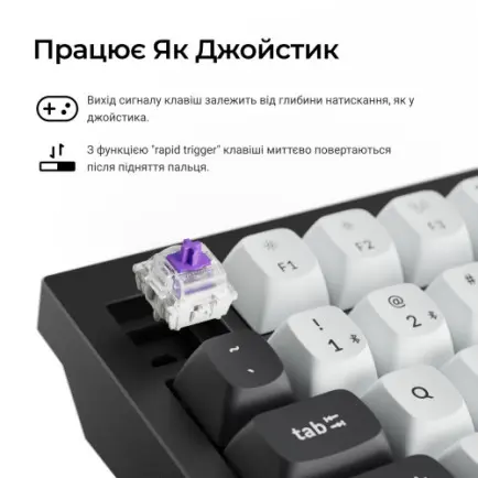 Клавіатура бездротова Keychron Q1 HE Magnetic Switch Black RGB (Q1H-M1-UA)