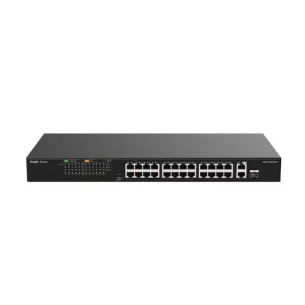 Коммутатор Ruijie Reyee RG-ES126FGS-P (24xFE PoE+, 1хGE, 1xSFP Uplink, max PoE 370W, Steel Case)
