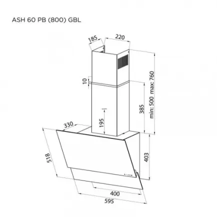 Вытяжка Pyramida ASH 60 PB (800)