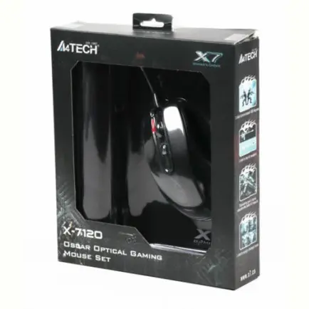 Мышь A4Tech X-710BK Black USB + коврик A4Tech X7-200MP