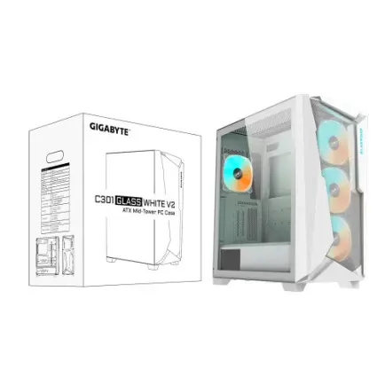 Корпус Gigabyte C301 Glass V2 White без БП (C301GW V2)