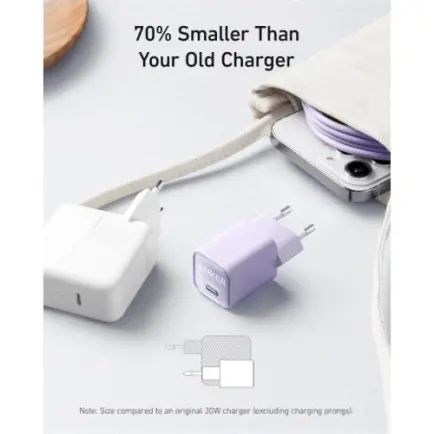 Сетевое зарядное устройство Anker PowerPort 511 Nano III White, 30 W USB Type-C (A2147G21)