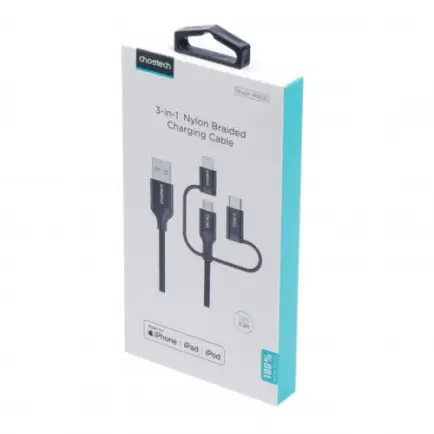 Кабель Choetech USB - Lightning + microUSB + USB Type-C (M/M)