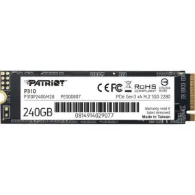 Накопитель SSD  240GB Patriot P310 M.2 2280 PCIe NVMe 3.0 x4 TLC (P310P240GM28)
