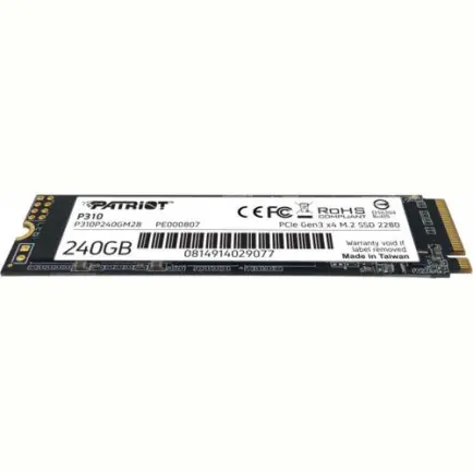 Накопитель SSD  240GB Patriot P310 M.2 2280 PCIe NVMe 3.0 x4 TLC (P310P240GM28)