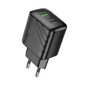 Мережевий зарядний пристрій Hoco CS25A 1USB-C/1USB PD/QC 20W Black (6942007639781)