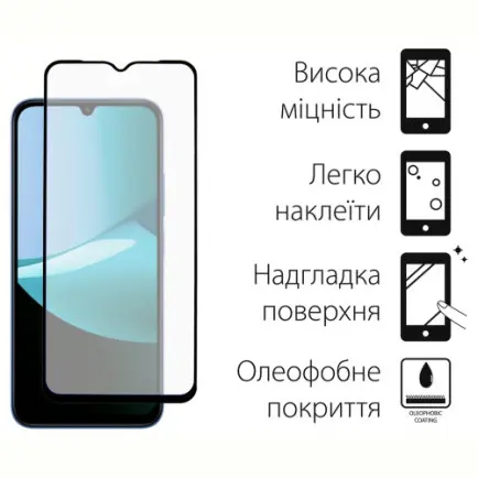 Захисне скло Dengos для Xiaomi Redmi 15C Black Full Glue (DG-TG2P-88)
