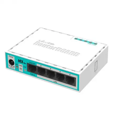 Маршрутизатор MikroTik RouterBOARD RB750r2 hEX lite (1xFE WAN, 4xFE LAN, PoE in)
