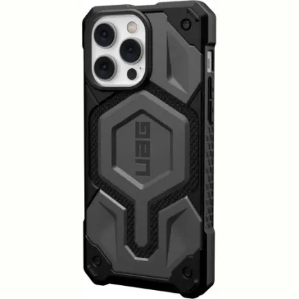 Чохол-накладка Urban Armor Gear Monarch Pro with MagSafe для Apple iPhone 14 Pro Max Kevlar Silver (114031113933)