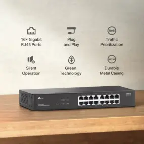 Коммутатор TP-Link LS1016G (16xGE, fanless, RM)