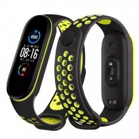 Ремешок BeCover Nike Style для Xiaomi Mi Smart Band 5/Mi Smart Band 6 Black-Green (705152)