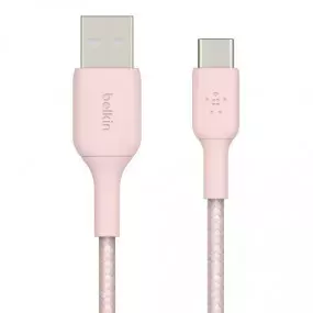 Кабель Belkin Braided+Strap USB - USB-C, 1.5 м Pink (F2CU075-05-C00)