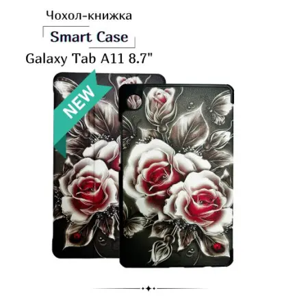 Чeхол BeCover Smart Case для Samsung Galaxy Tab A11 SM-X133/SM-X135 8.7" Black Rose (713983)