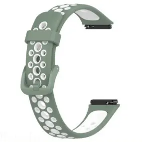 Ремешок BeCover Vents Style для Huawei Band 7/Honor Band 7 Green-White (709443)
