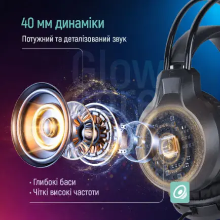 Гарнитура СolorWay GlowCore RGB Black (CW-HPG02BK)