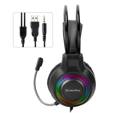 Гарнитура СolorWay GlowCore RGB Black (CW-HPG02BK)
