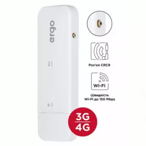3G/4G USB Модем Ergo W023-CRC9 White (4G/LTE cat4., SIM, с разъёмом CRC9 для внешней антенны)