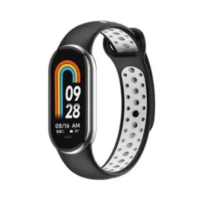 Ремінець BeCover Vents Style для Xiaomi Mi Smart Band 8 Black-White (709417)