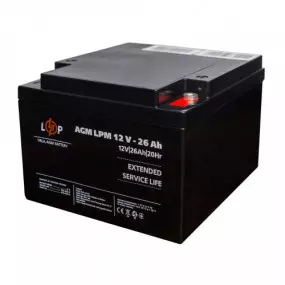 Аккумуляторная батарея LogicPower LPM 12V 26AH под болт М5 AGM