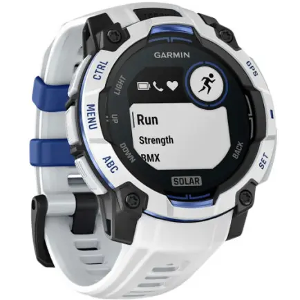 Смарт-годинник Garmin Instinct 3 45mm Solar Whitestone with Whitestone/Bolt Blue Silicone (010-02934-43)