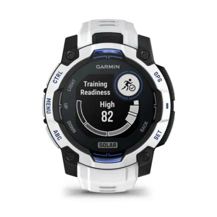Смарт-годинник Garmin Instinct 3 45mm Solar Whitestone with Whitestone/Bolt Blue Silicone (010-02934-43)