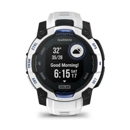 Смарт-годинник Garmin Instinct 3 45mm Solar Whitestone with Whitestone/Bolt Blue Silicone (010-02934-43)